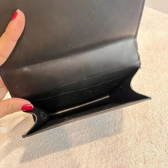 Black Quilted Handbag Chain Strap Plastic Womens Small Classic Grunge Punk - Picture 5 of 8